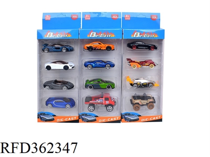 1:64 SLIDING SMALL SPORTS CAR 4 PCS 3 MIXED