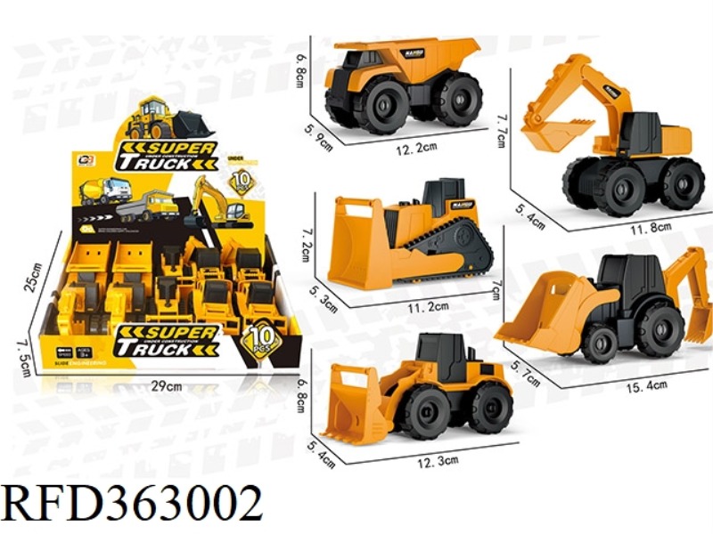 SLIDING ENGINEERING VEHICLE (10PCS)