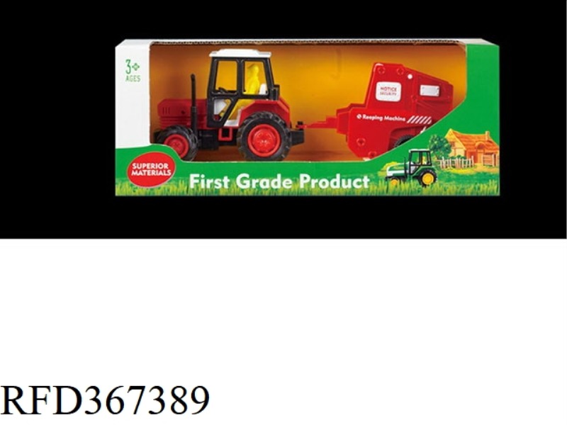 FARMER ROLLING GRASS CART