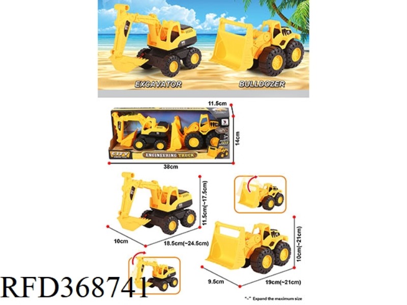 SLIDING EXCAVATOR + BULLDOZER
