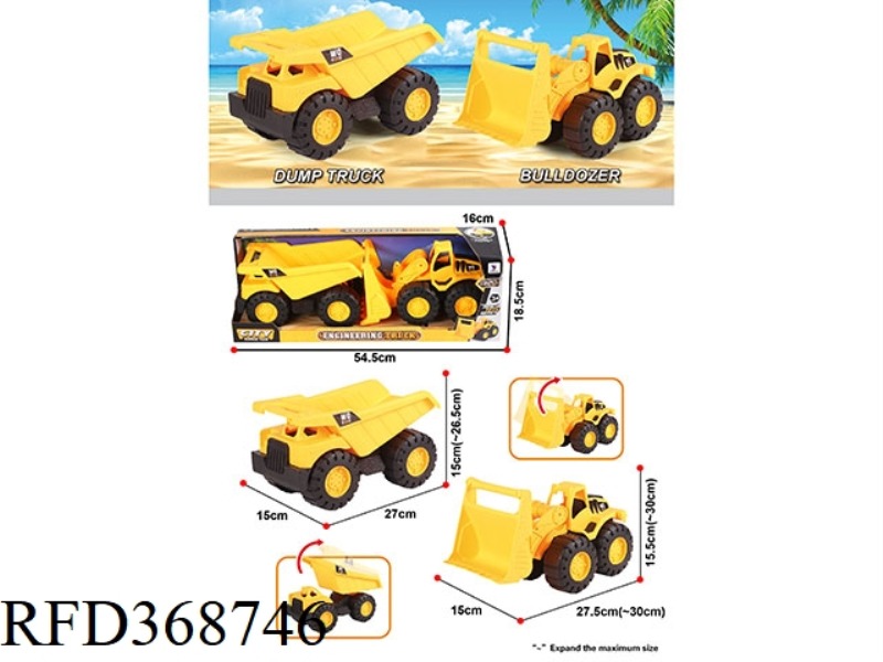 SLIDING BIG DUMP TRUCK + BIG BULLDOZER