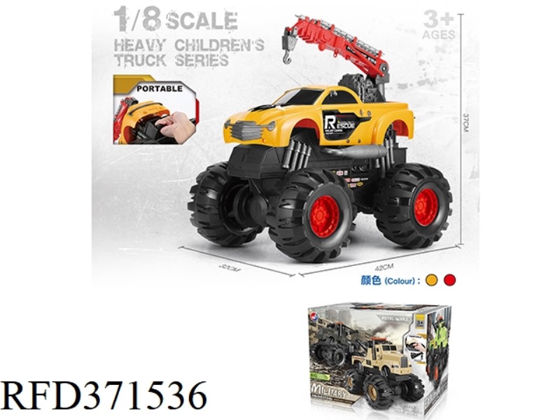 SLIDING MONSTER ROAD RESCUE CRANE HAND TRUCK 1:8