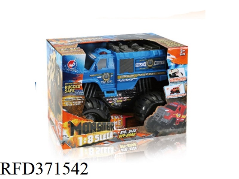 SLIDING MONSTER POLICE PORTABLE CAR 1:8