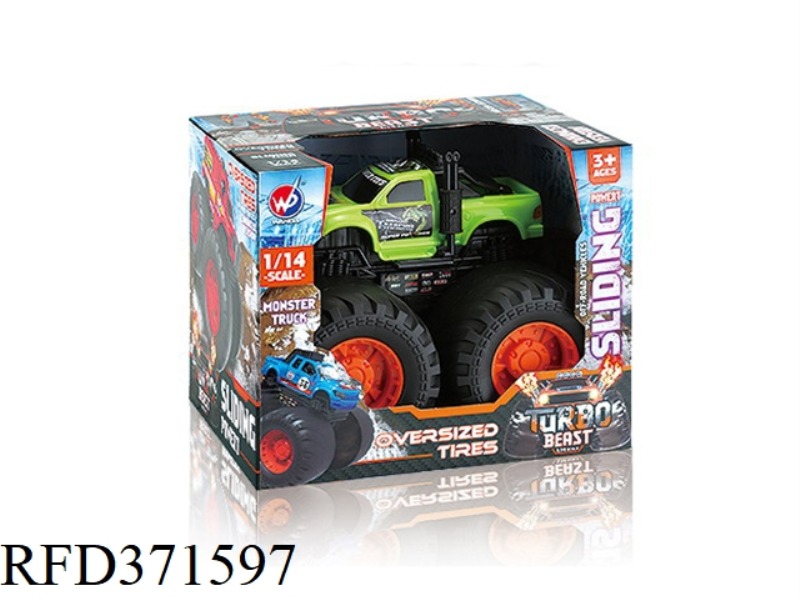 SLIDING FAT WHEEL DINOSAUR PICKUP 1:14