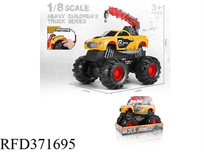 SLIDING MONSTER ROAD RESCUE CRANE HAND TRUCK 1:8