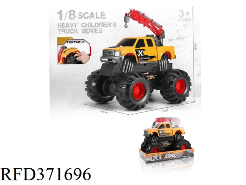 SLIDING MONSTER ROAD RESCUE CRANE HAND TRUCK 1:8
