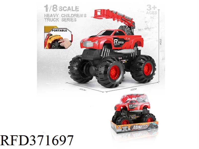 SLIDING MONSTER ROAD RESCUE CRANE HAND TRUCK 1:8