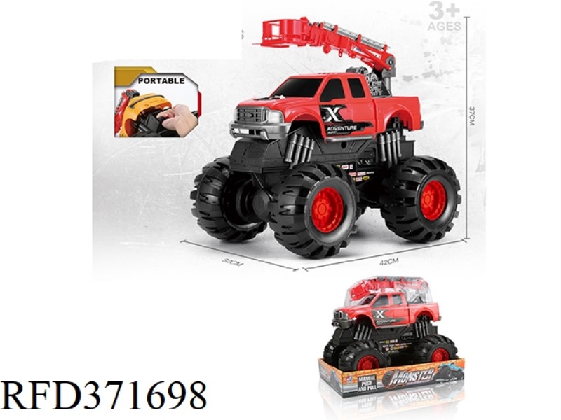 SLIDING MONSTER ROAD RESCUE CRANE HAND TRUCK 1:8