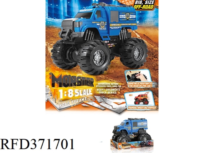 SLIDING MONSTER POLICE PORTABLE CAR 1:8