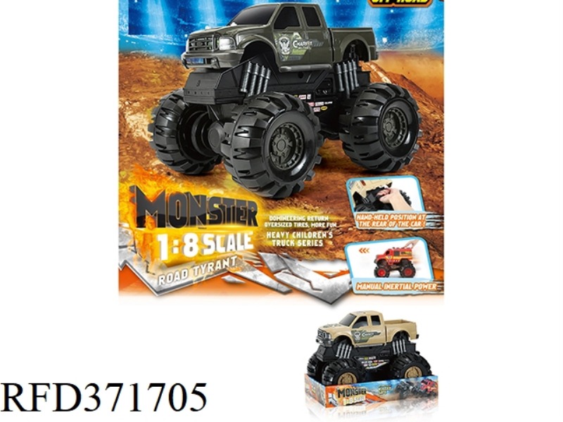 SLIDING MONSTER MILITARY PICKUP TRUCK 1:8