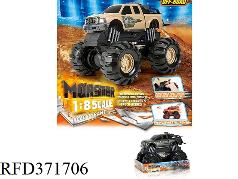 SLIDING MONSTER MILITARY PICKUP TRUCK 1:8