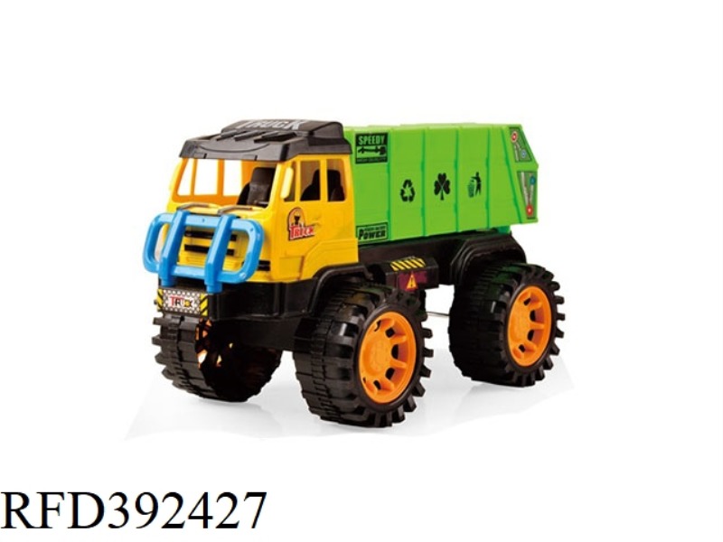 LARGE-WHEEL SLIDING ENGINEERING GARBAGE TRUCK