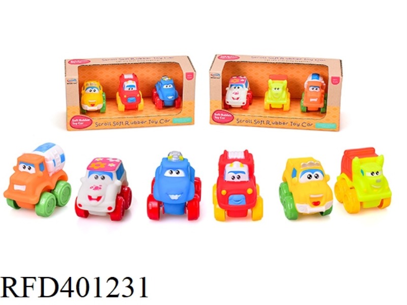 VINYL ANIMAL CART (SOFT RUBBER SLIDING) 2 MIXED