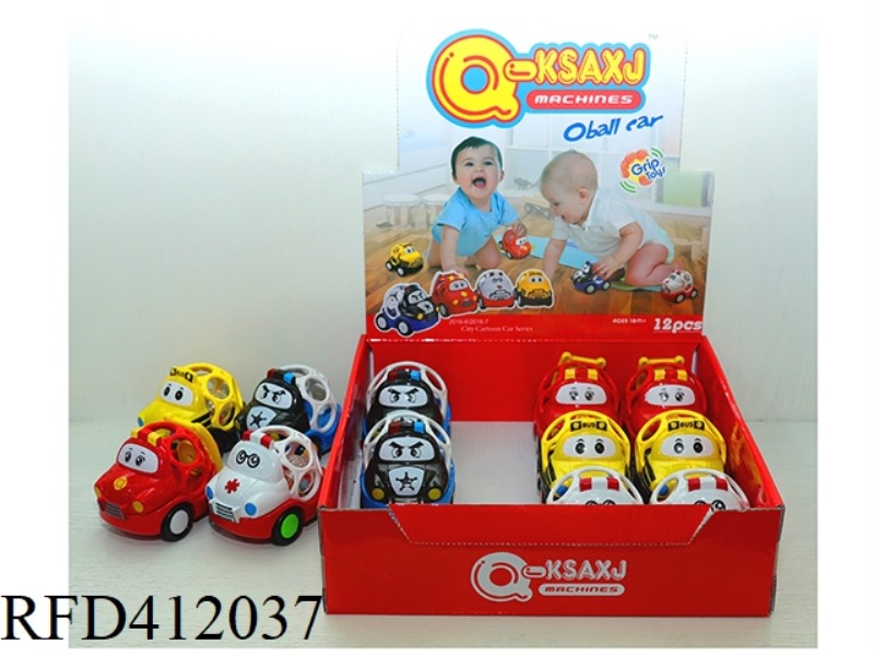 SLIDING RATTLE GRAB CAR 12PCS
