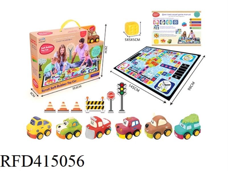 VINYL SLIDING CARTOON CAR WITH LARGE SIZE GAME BLANKET