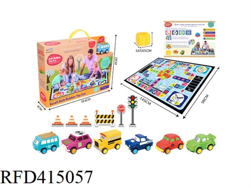 VINYL SLIDING CARTOON CAR WITH LARGE SIZE GAME BLANKET