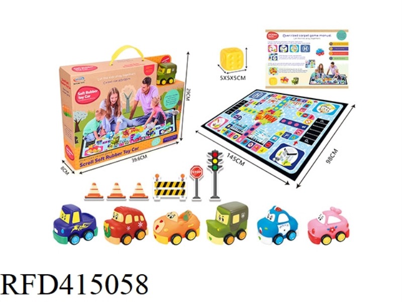 VINYL SLIDING CARTOON CAR WITH LARGE SIZE GAME BLANKET