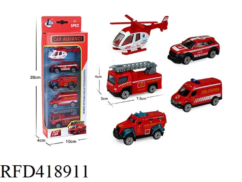 1:64 ALLOY SLIDING FIRE TRUCK