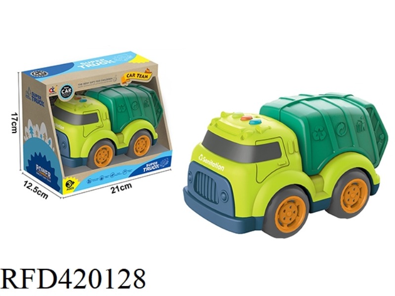 CARTOON SLIDING ENGINEERING VEHICLE WITH LIGHT AND MUSIC (SANITATION VEHICLE)