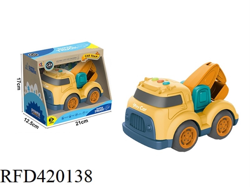 CARTOON SLIDING ENGINEERING VEHICLE WITH LIGHT AND MUSIC (EXCAVATOR)