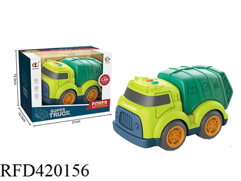 CARTOON SLIDING ENGINEERING VEHICLE WITH LIGHT AND MUSIC (SANITATION VEHICLE)