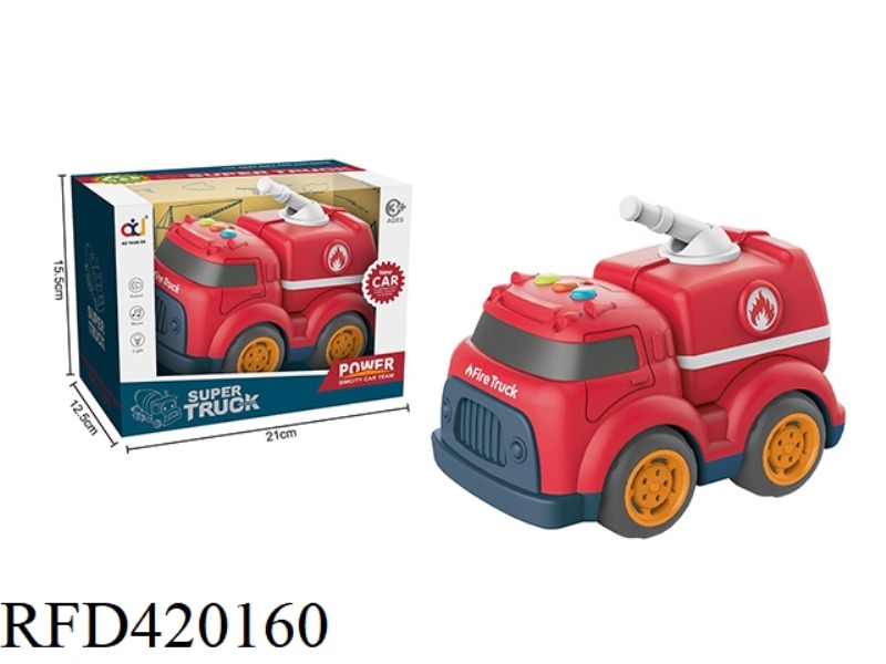 CARTOON SLIDING ENGINEERING VEHICLE WITH LIGHT AND MUSIC (FIRE TRUCK)