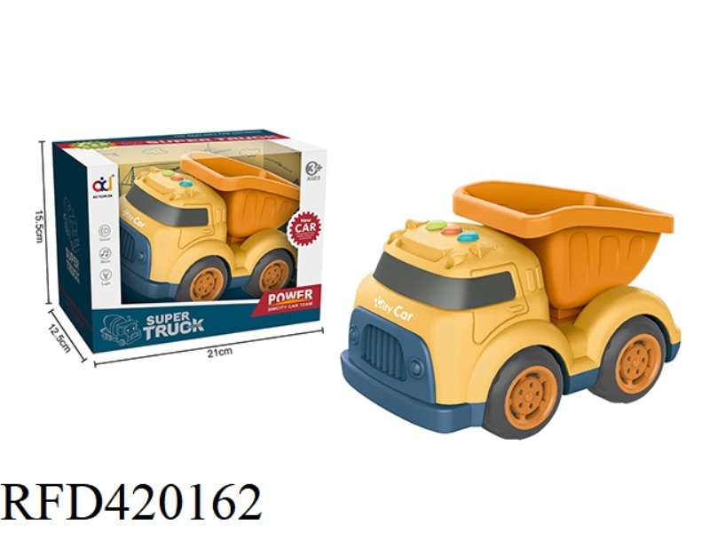 CARTOON SLIDING ENGINEERING VEHICLE WITH LIGHT AND MUSIC (DIRT TRUCK)