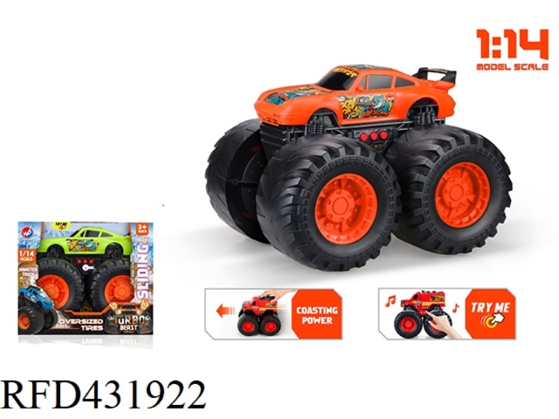1:14 GLIDE PORSCHE MONSTER TRUCK (WITH LIGHT AND MUSIC)