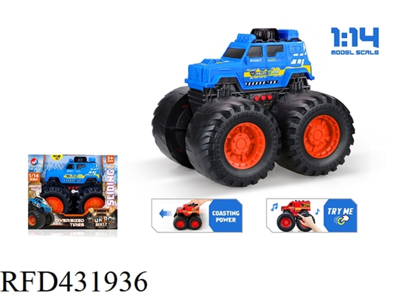 1:14 SLIDING ARMORED POLICE CAR MONSTER TRUCK (WITH LIGHT MUSIC)