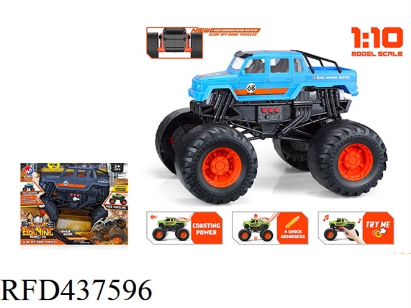 1: 10 PREDATOR MONSTER TRUCK (WITH LIGHTS AND MUSIC)