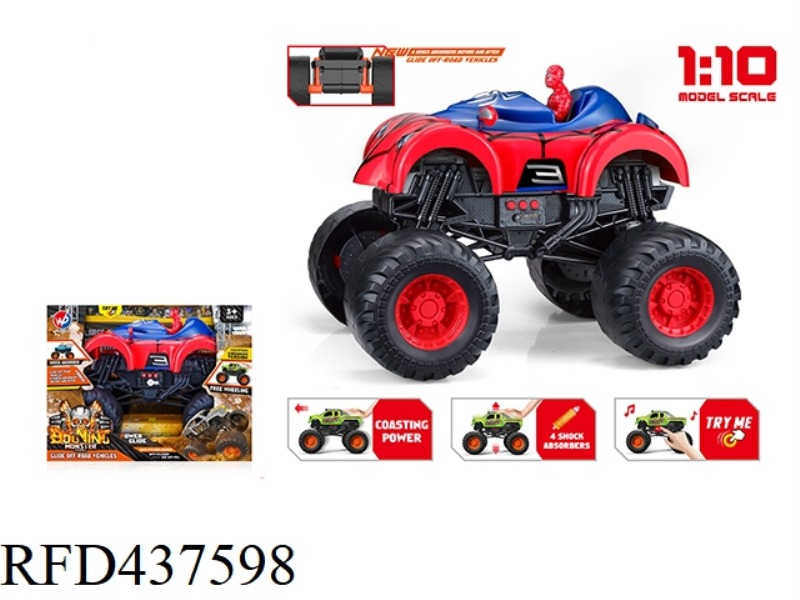 1: 10 SPIDER MONSTER TRUCK (WITH LIGHT AND MUSIC)