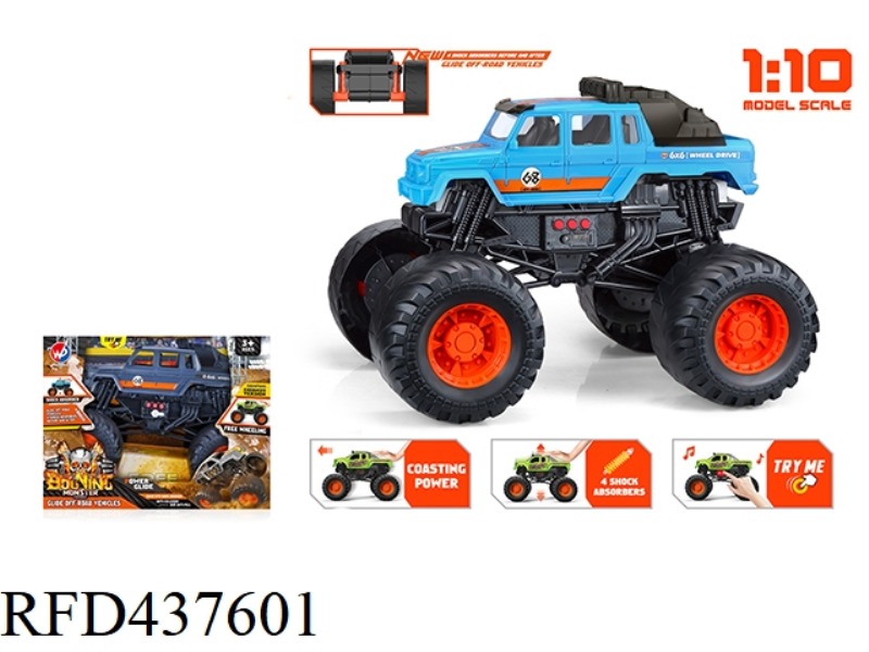 1: 10 PREDATOR MONSTER TRUCK (WITH LIGHTS AND MUSIC)