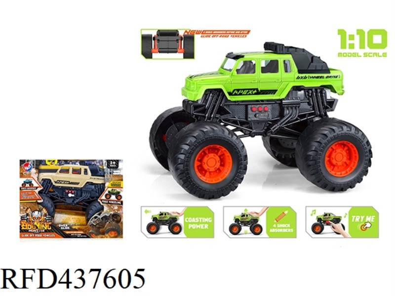 1: 10 PREDATOR MONSTER TRUCK (WITH LIGHTS AND MUSIC)