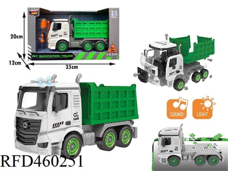DIY SLIDING MANUAL GREEN DUMPER WITH LIGHT AND MUSIC