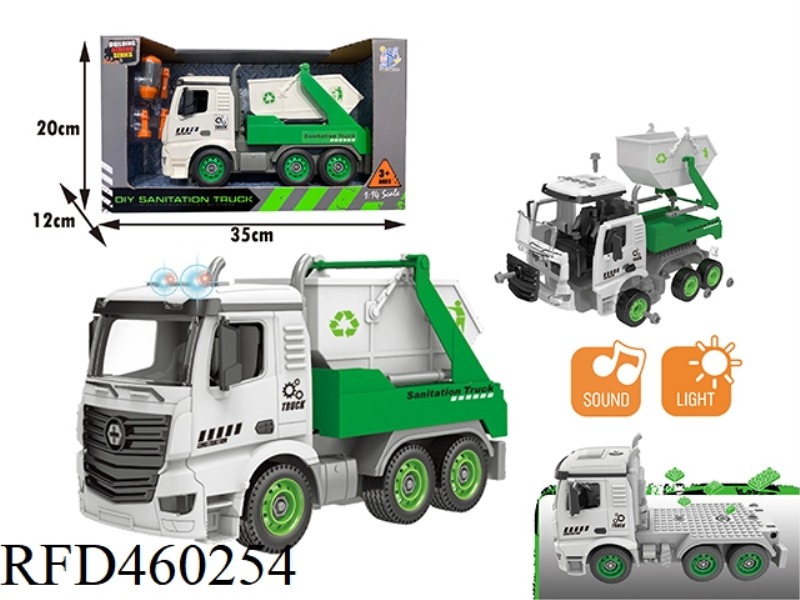 DIY SLIDING MANUAL SANITATION VEHICLE WITH LIGHT AND MUSIC