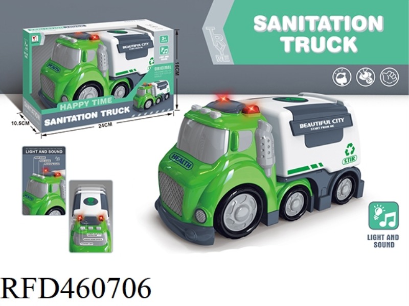 SLIDING CARTOON SOUND LIGHT ENVIRONMENTAL SANITATION VEHICLE