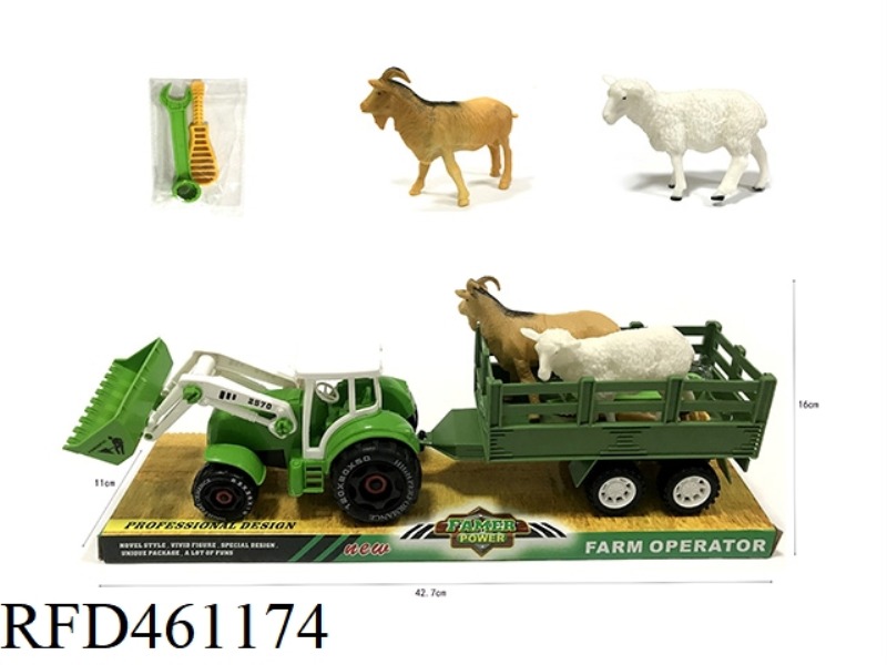 SLIDING DISASSEMBLY AND ASSEMBLY OF 2 SHEEP ON FARMER'S VEHICLE