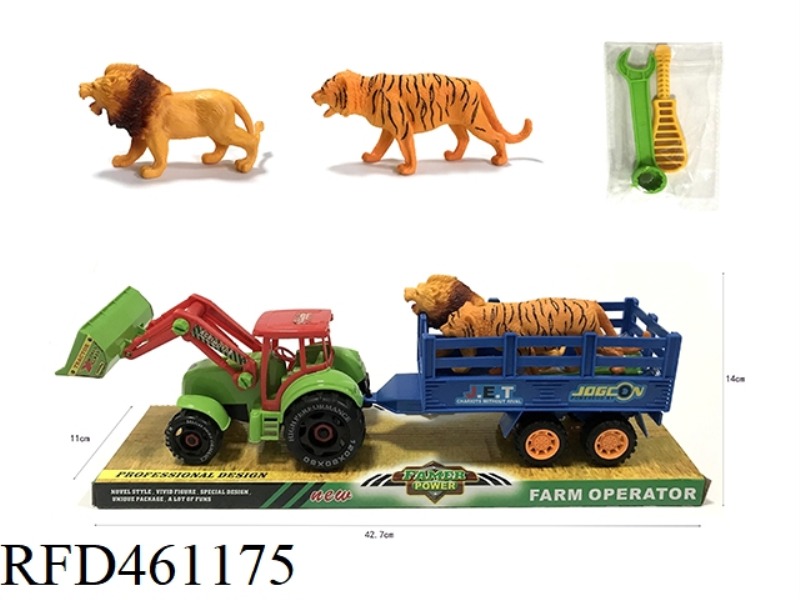 SLIDE TO DISASSEMBLE 2 LIONS ON THE FARMER'S CAR TIGER