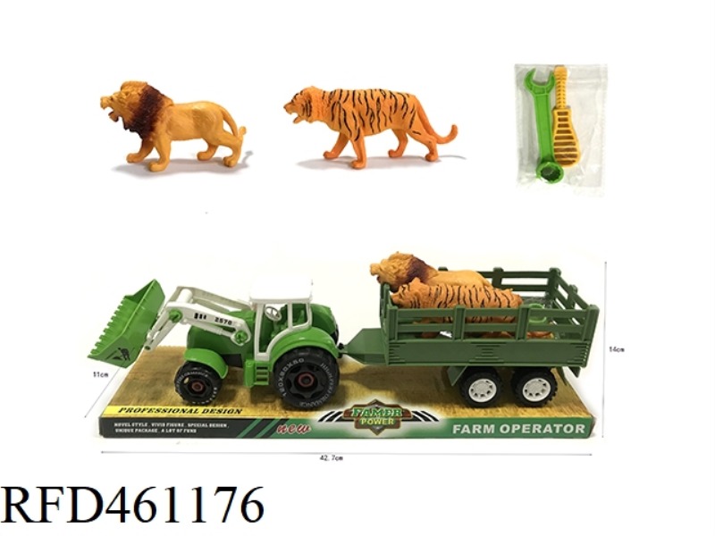 SLIDE TO DISASSEMBLE 2 LIONS ON THE FARMER'S CAR TIGER
