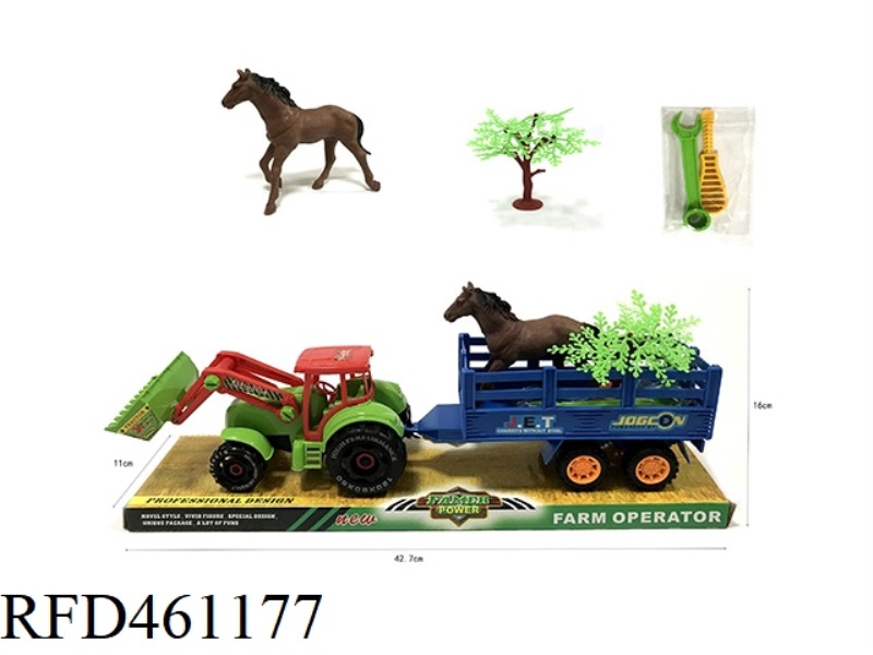 SLIDING DISASSEMBLY AND ASSEMBLY OF 1 HORSE ON FARMER'S VEHICLE
