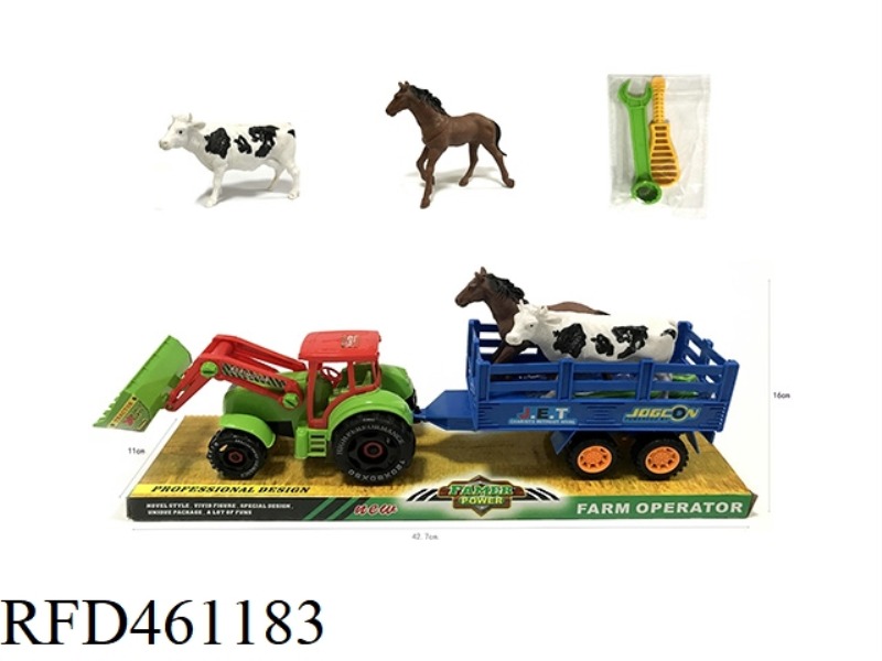 SLIDE TO DISASSEMBLE 2 COWS ON THE FARMER'S CAR HORSE