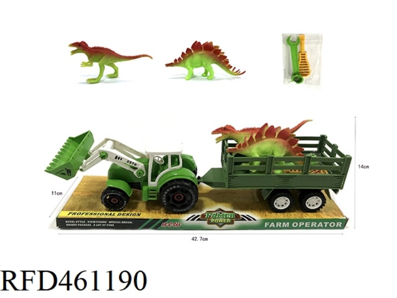 SLIDING DISASSEMBLY AND ASSEMBLY OF 2 DINOSAURS ON FARMER'S VEHICLE