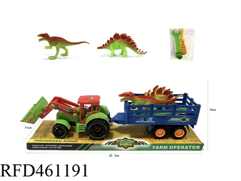 SLIDING DISASSEMBLY AND ASSEMBLY OF 2 DINOSAURS ON FARMER'S VEHICLE