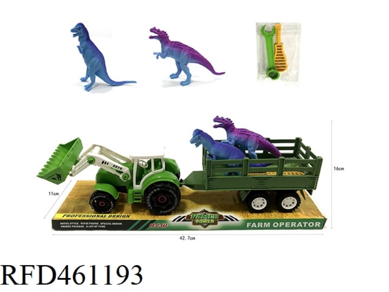 SLIDING DISASSEMBLY AND ASSEMBLY OF 2 DINOSAURS ON FARMER'S VEHICLE