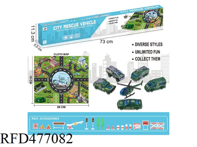 ALLOY MILITARY SCOOTER SET + NON WOVEN MAP WITH ROAD SIGNS