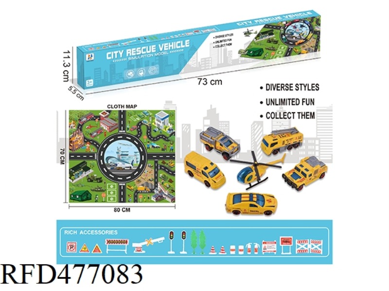 ALLOY ENGINEERING SCOOTER SET + NON-WOVEN MAP WITH ROAD SIGNS