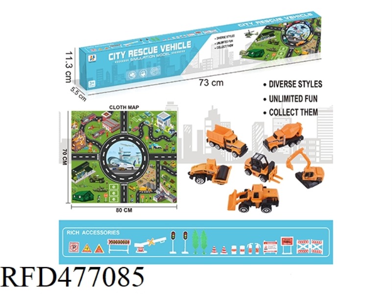 ALLOY ENGINEERING SCOOTER SET + NON-WOVEN MAP WITH ROAD SIGNS