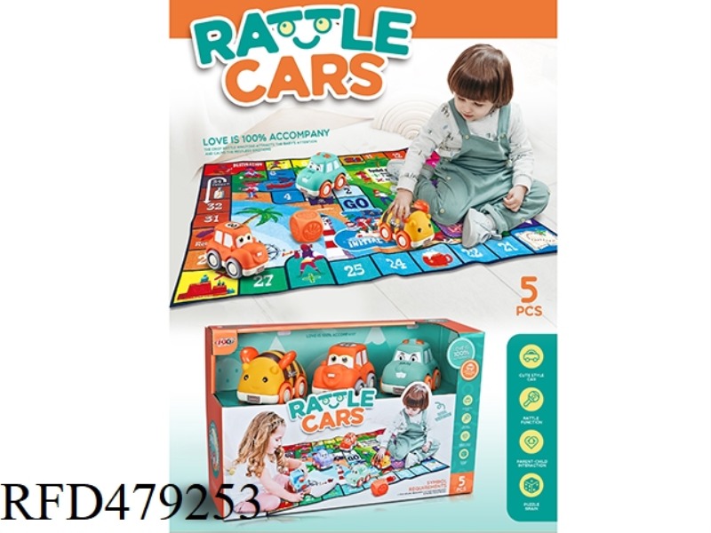 CHESS SLIDE VINYL BEE CAR, JEEP CAR, TAXI CAR (WITH BELL)