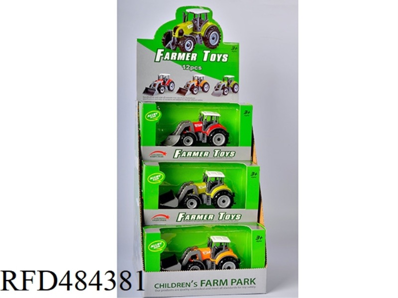 ALLOY SLIDING FARMER CAR 12PCS