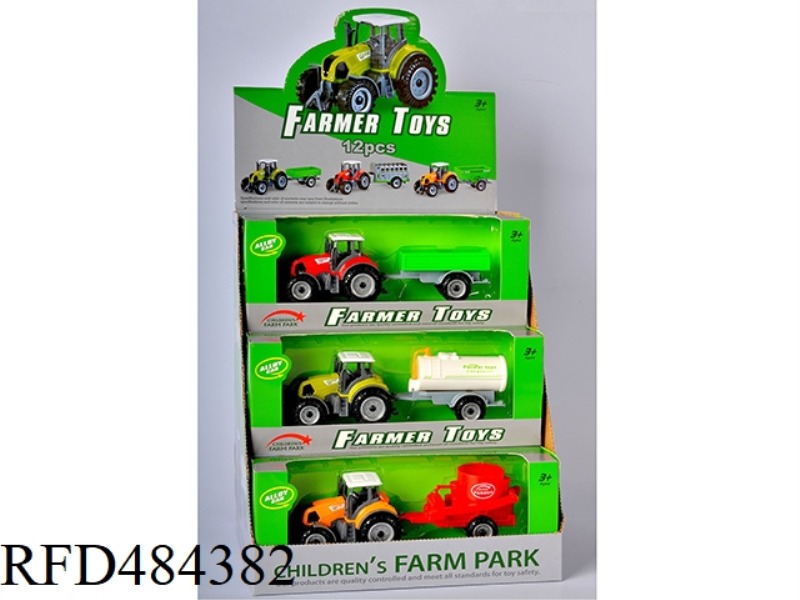 ALLOY SLIDING FARMER CAR 12PCS